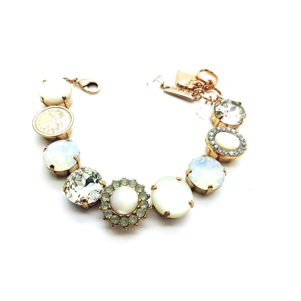 Mariana Bracelet Floral & Round Whites Swarovski Crystals Silk Road Coll.