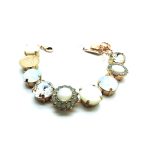 Mariana Bracelet Floral & Round Whites Swarovski Crystals Silk Road Coll. - Image 2