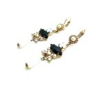 Mariana Earrings Sophisticated Pearl Mineral, Jet & White Swarovski Crystals Nirvana Coll.