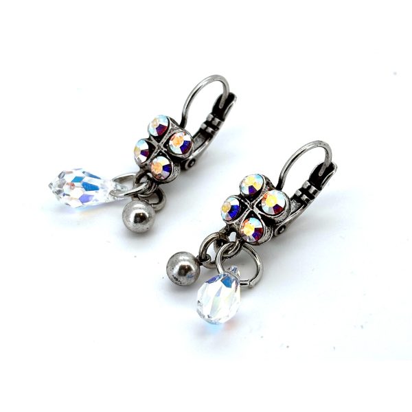 Earrings By Mariana Woman Dainty Butterfly Shaped AB and Clear Swarovski Crystals
