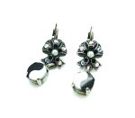 Mariana Earrings Silver Plated "Yin Yang" Jet, White, AB Swarovski Crystals Nirvana Coll. - Image 3