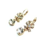 Earrings By Mariana Woman Lovely Pearl Mineral and Clear Swarovski Crystals - Image 2