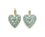 Mariana Earrings Heart Shape Turq, AB & Aquamarine Swarovski Crystals My Treasures Coll.