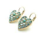 Mariana Earrings Heart Shape Turq, AB & Aquamarine Swarovski Crystals My Treasures Coll. - Image 2