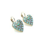 Mariana Earrings Heart Shape Turq, AB & Aquamarine Swarovski Crystals My Treasures Coll. - Image 3