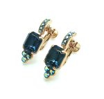 Earrings By Mariana Woman Fab Montana Blue and AB Swarovski Crystals - Image 2