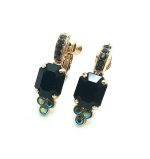 Mariana Earrings Sophisticated Jet Black & AB Swarovski Crystals My Treasures Coll.