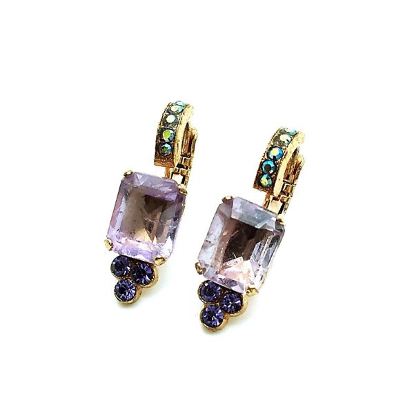 Mariana Earrings Classy Amethyst Mineral & AB Swarovski Crystals My Treasures Coll.