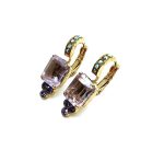 Mariana Earrings Classy Amethyst Mineral & AB Swarovski Crystals My Treasures Coll. - Image 3