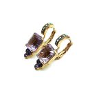 Mariana Earrings Classy Amethyst Mineral & AB Swarovski Crystals My Treasures Coll. - Image 2