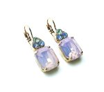 Mariana Earrings Gorgeous Cyclamen Opal, Sapphire & Chrysolite Austrian Crystals Songbook Coll. - Image 3
