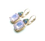 Mariana Earrings Gorgeous Cyclamen Opal, Sapphire & Chrysolite Austrian Crystals Songbook Coll.