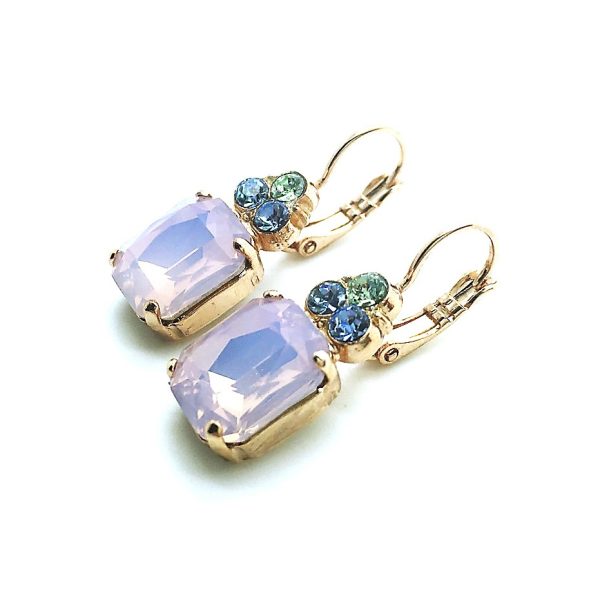 Mariana Earrings Gorgeous Cyclamen Opal, Sapphire & Chrysolite Austrian Crystals Songbook Coll.