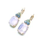 Mariana Earrings Gorgeous Cyclamen Opal, Sapphire & Chrysolite Austrian Crystals Songbook Coll. - Image 2