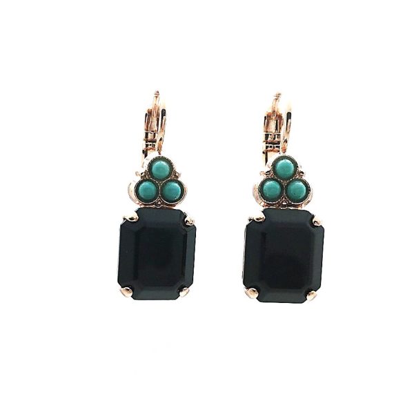 Mariana Earrings Timeless Turq & Jet Swarovski Crystals Zanzibar Africa Coll.