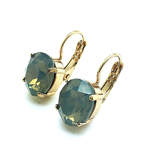 E-1023-1-051-RG6 (3) Mariana Earrings Exquisite Grey Opal Swarovski Crystals My Treasures Coll. - Image 1
