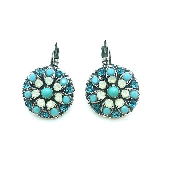 Earrings By Mariana Woman Blue Quartz and Pacific Opal Swarovski Crystals