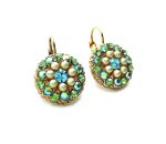 Earrings By Mariana Woman Guardian Angel Chrysolite and Pearl Swarovski Crystals - Image 3