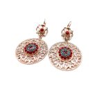Earrings By Mariana East Meets West Coll. Gorgeous Boho Red & Blues Austrian Crystals - Image 2