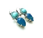 Mariana Earrings Gorgeous Turq Mineral & Blues Swarovski Crystals Zambezi Africa Coll. - Image 3