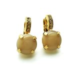 Mariana Earrings Round Sand Opal & Light Colorado Austrian Crystals My Treasures Coll. - Image 2