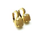 Mariana Earrings Round Sand Opal & Light Colorado Austrian Crystals My Treasures Coll. - Image 3