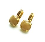 Mariana Earrings Round Sand Opal & Light Colorado Austrian Crystals My Treasures Coll.