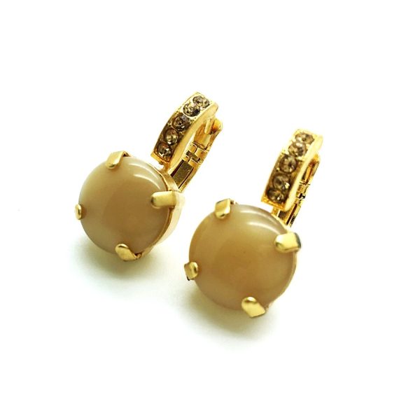 Mariana Earrings Round Sand Opal & Light Colorado Austrian Crystals My Treasures Coll.