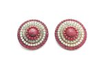 Mariana Earrings Lovely Round Beaded Pink & Opal Swarovski Crystals Silk Road Coll.