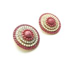 Mariana Earrings Lovely Round Beaded Pink & Opal Swarovski Crystals Silk Road Coll. - Image 2