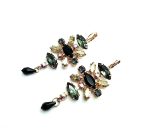 Earrings By Mariana Odyssey Coll. Elegant Dangling Blacks and AB Swarovski Crystals - Image 3