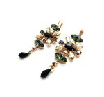 Earrings By Mariana Odyssey Coll. Elegant Dangling Blacks and AB Swarovski Crystals