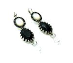 Mariana Earrings Timeless White Shell Mineral, Clear & Jet Swarovski Crystals Caribbean Life Coll. - Image 3