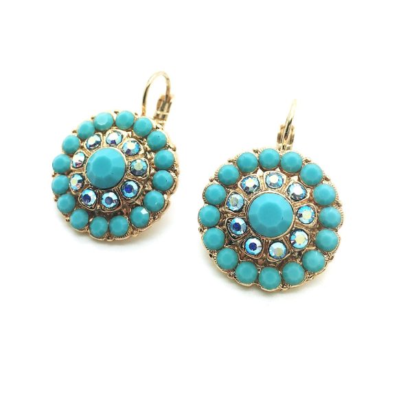 Mariana Earrings Shimmering AB & Turq Swarovski Crystals Bliss Nirvana Coll.