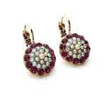 Mariana Earrings Alluring Pearl, Clear & Fuchsia Swarovski Crystals My Treasures Coll. - Image 2