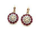 Mariana Earrings Alluring Pearl, Clear & Fuchsia Swarovski Crystals My Treasures Coll.