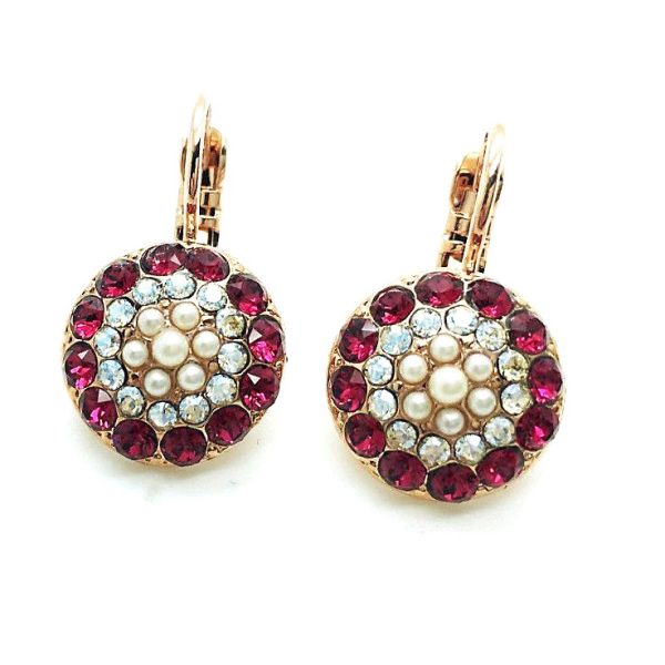 Mariana Earrings Alluring Pearl, Clear & Fuchsia Swarovski Crystals My Treasures Coll.