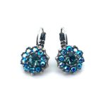 Earrings By Mariana Cocktail Hour Coll. Alluring Flower Shape Black Diamond and AB Austrian Crystals - Image 3
