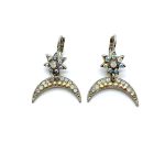 Mariana Earrings Shimmering Star Crescent Whites Austrian Crystals Sweet Summer Coll. - Image 2