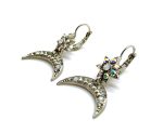 Mariana Earrings Shimmering Star Crescent Whites Austrian Crystals Sweet Summer Coll.