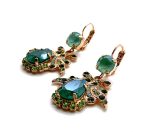 Mariana Earrings Green Tourmaline,Mint Green & Pacific Opal Swarovski Crystals Ivy Botanica Coll. - Image 2