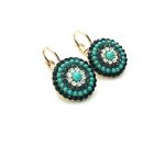 Mariana Earrings Finely Detailed Turq, Clear & Blacks Swarovski Crystals Africa Coll. - Image 3