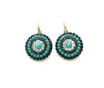 Mariana Earrings Finely Detailed Turq, Clear & Blacks Swarovski Crystals Africa Coll.