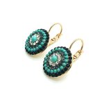 Mariana Earrings Finely Detailed Turq, Clear & Blacks Swarovski Crystals Africa Coll. - Image 2