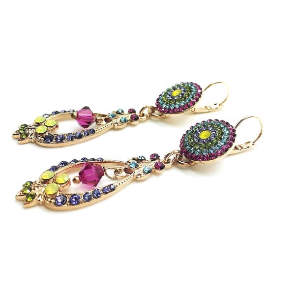 Earrings By Mariana  Woman Elegance Multi Color Swarovski Crystals