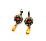 Mariana Earrings Sassy Blues & Oranges Swarovski Crystals Caribbean Life Coll.