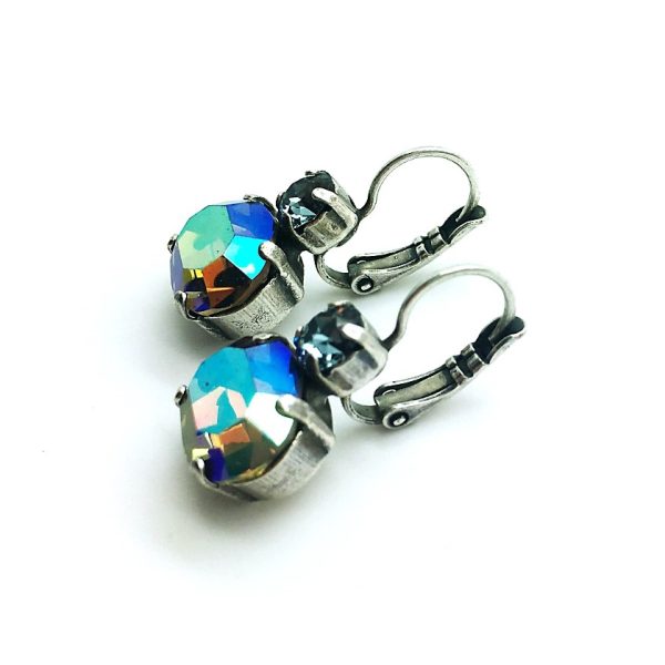 Mariana Earrings Dainty Greige & Blue Aurore Boreale Martini Cocktail Hour Coll.