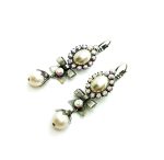 Mariana Earrings Dangling Bow Pearl & AB Austrian Crystals My Treasures Coll. - Image 2