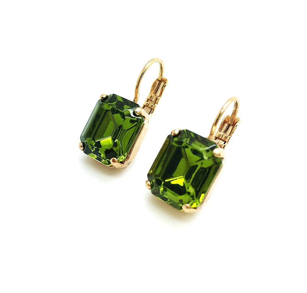 E-1421-1-228-RG6 (3) Mariana Earrings Gorgeous Olivene Swarovski Crystals My Treasures Coll. - Image 1