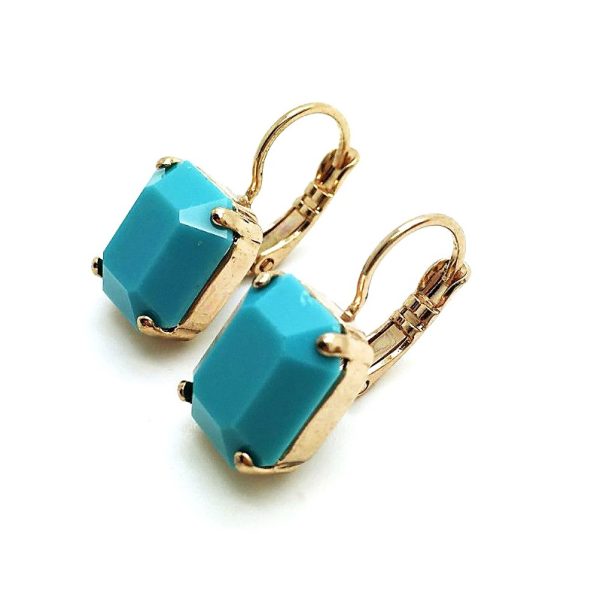 Earrings By Mariana My Treasures Coll. Simply Elegant Turquoise Austrian Crystals